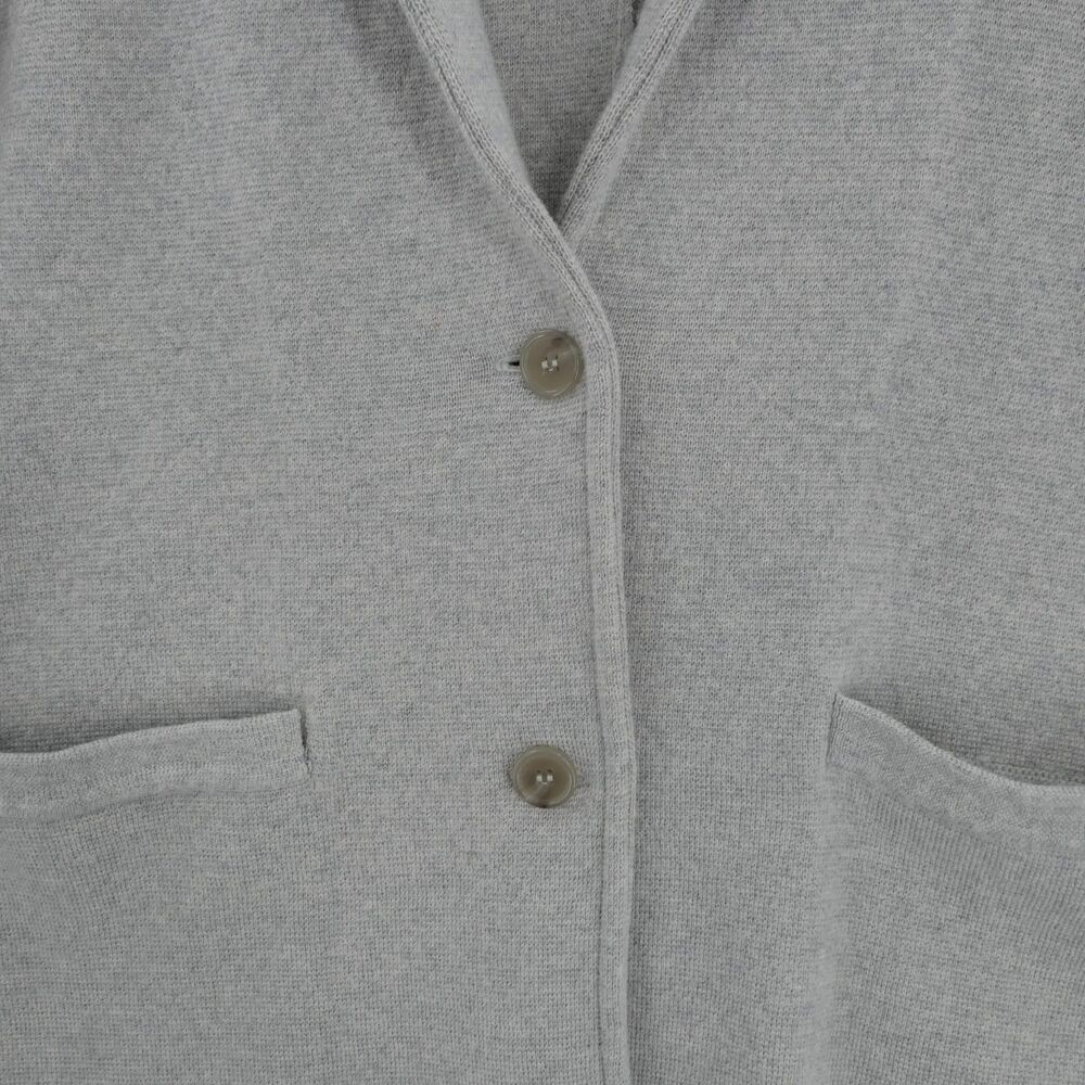 J. Crew XS Women's Light Gray 100% Merino Wool Knit Sweater Blazer Style Career - Picture 5 of 11